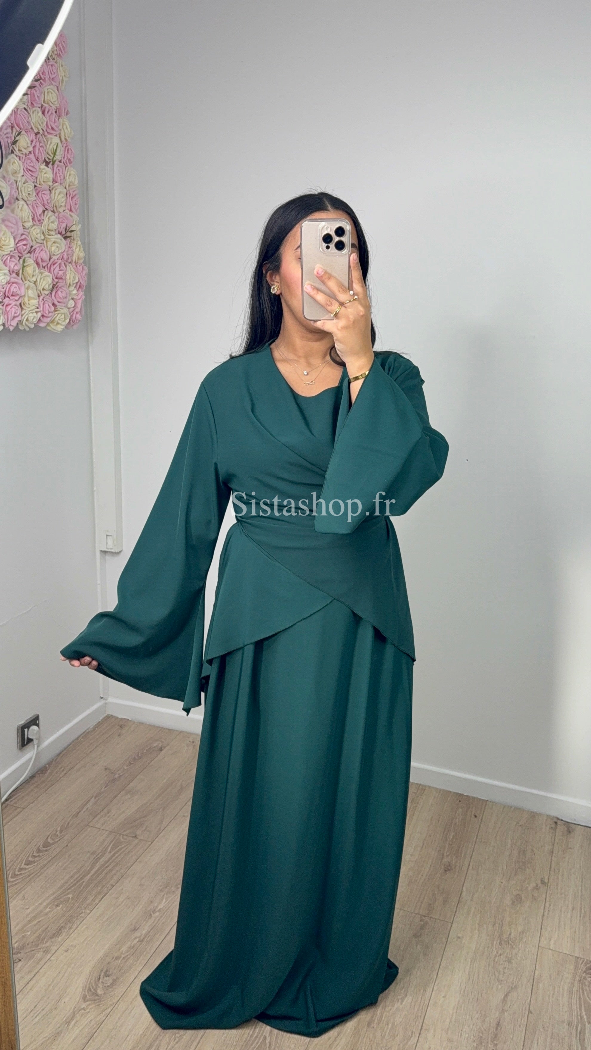 Abaya Jasmine Vert Emeraude
