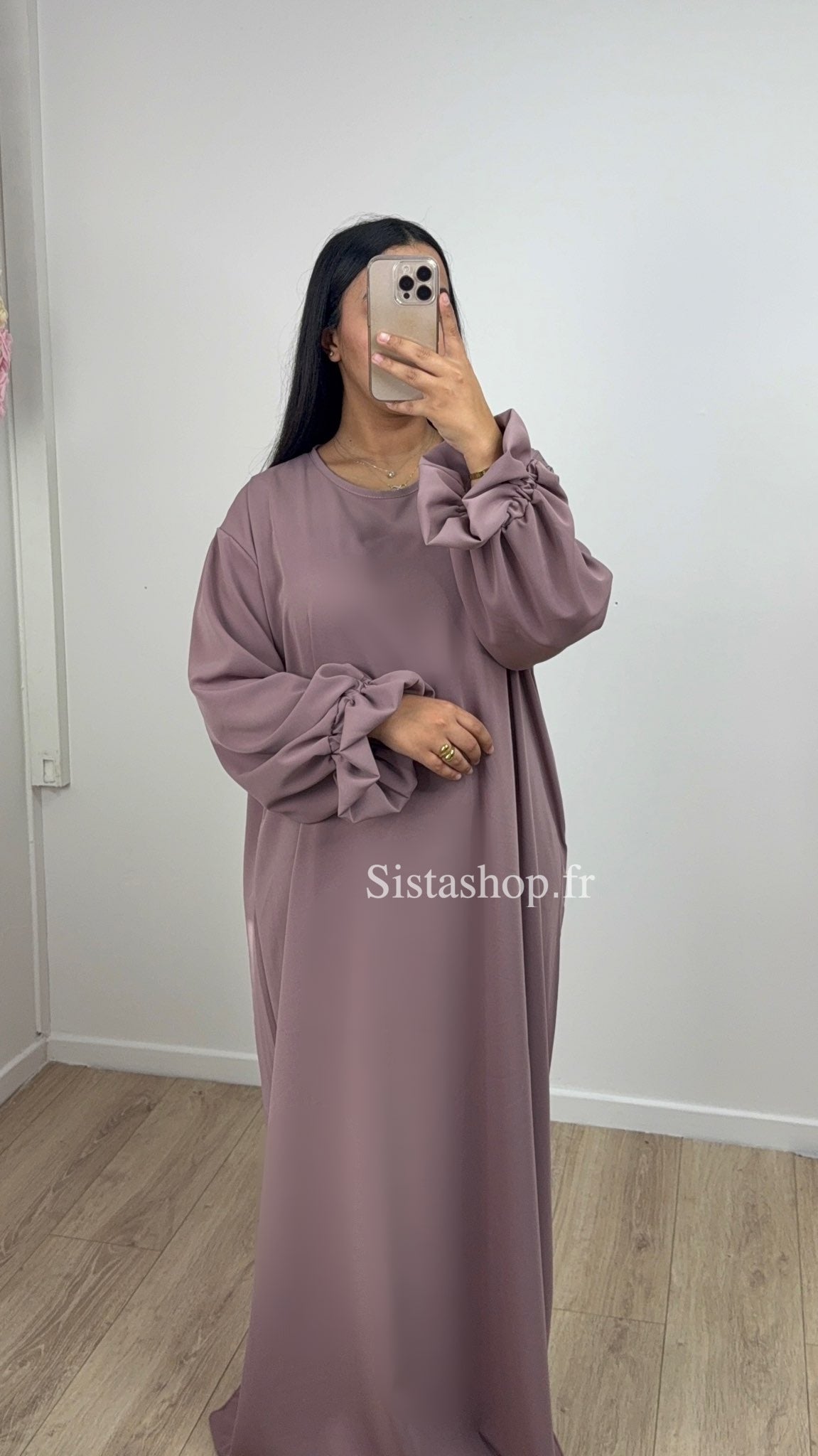 Abaya manche tulipe Kamila Violette