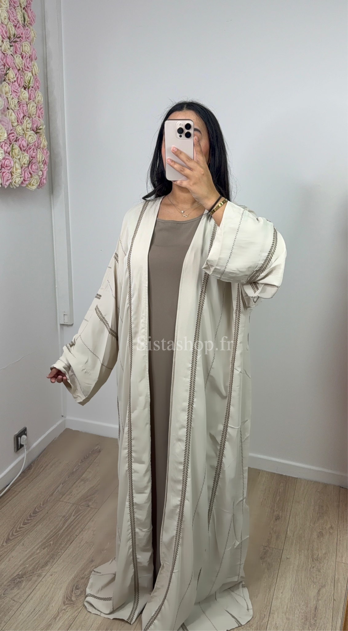 Kimono + Abaya Mounia Crème