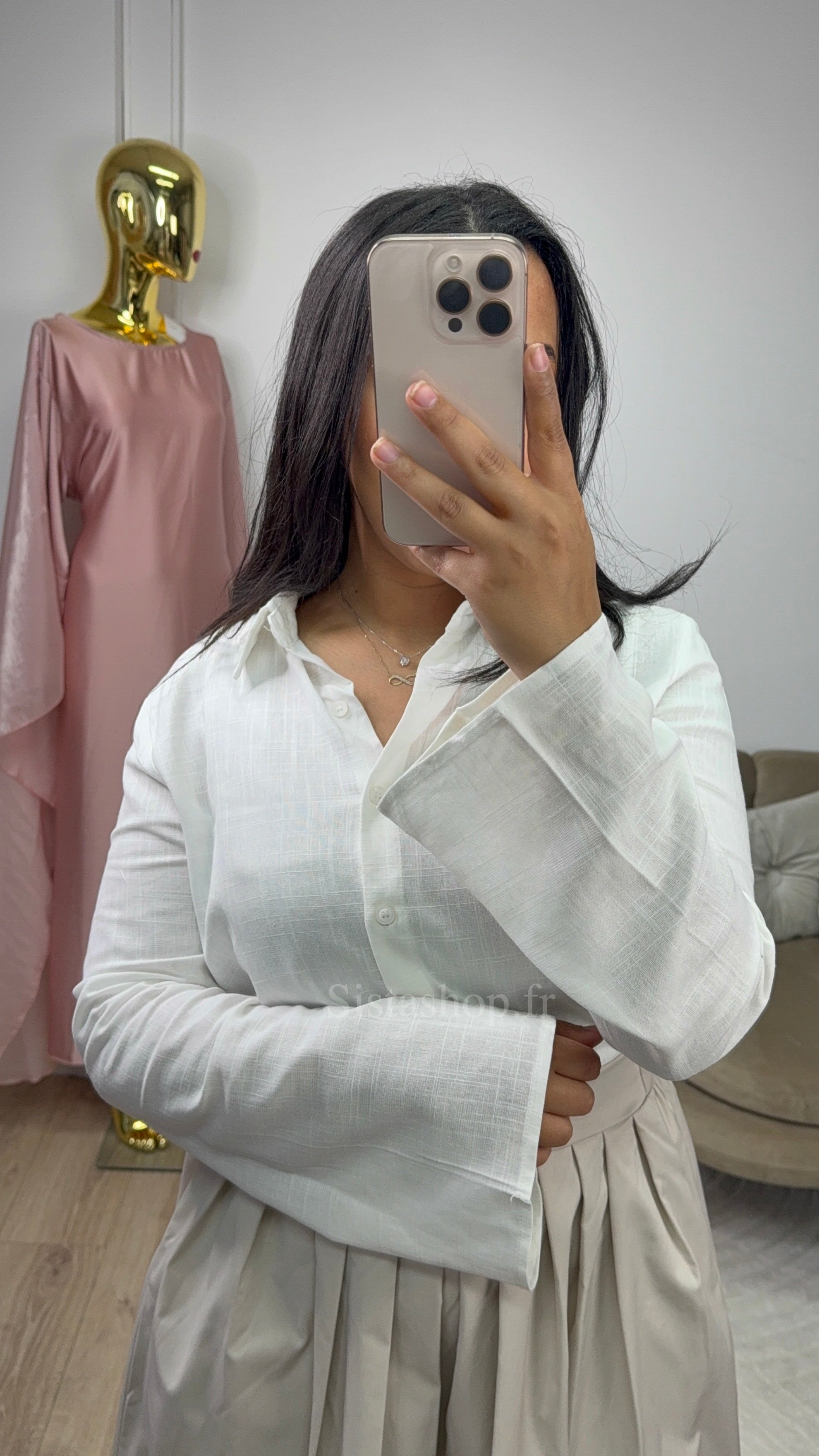 Chemise en Lin Blanc Ness