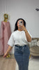 Cardigan en maille boutonné Blanc Hana