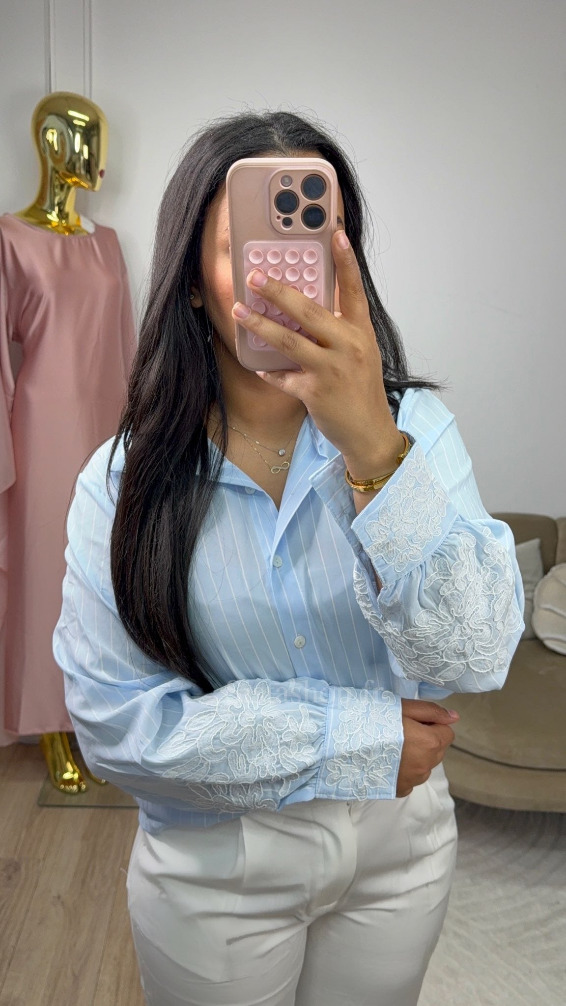 Chemise à rayures bleu Sana