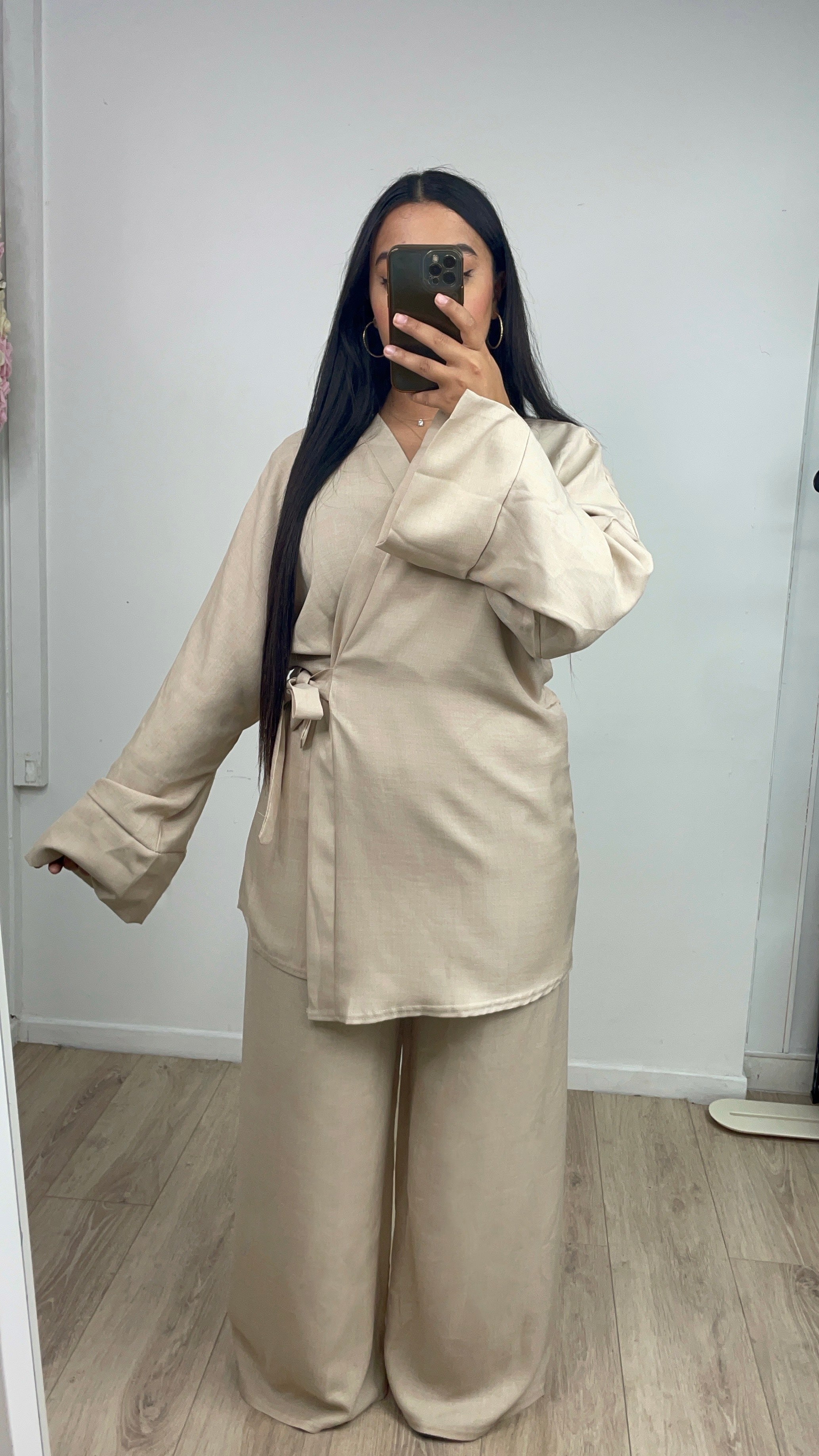 Ensemble effet Lin Youssra Beige