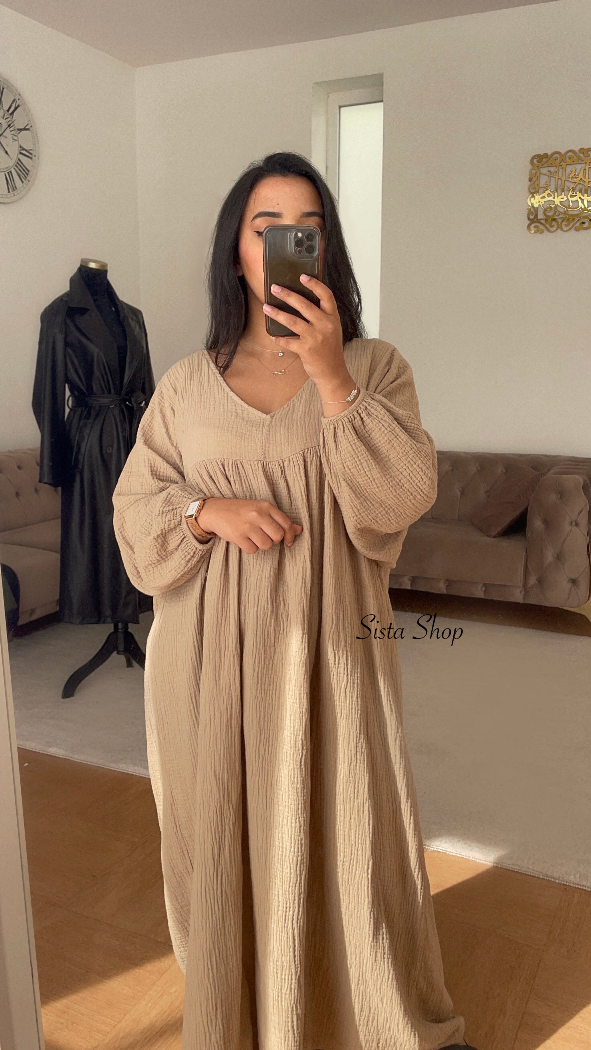 Robe Gaze de Coton Maïssa Camel