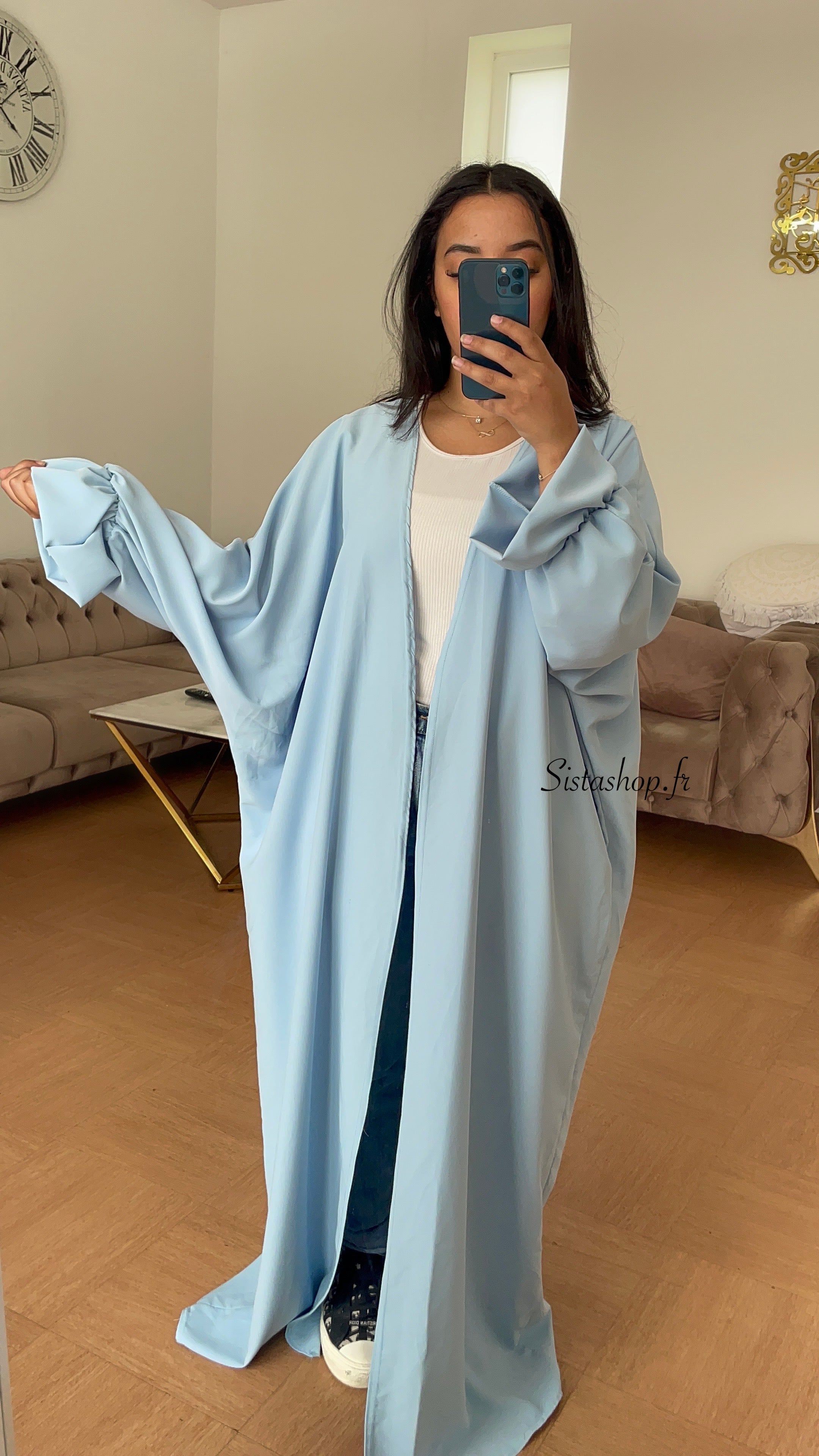 Kimono manche tulipe Hind Bleu