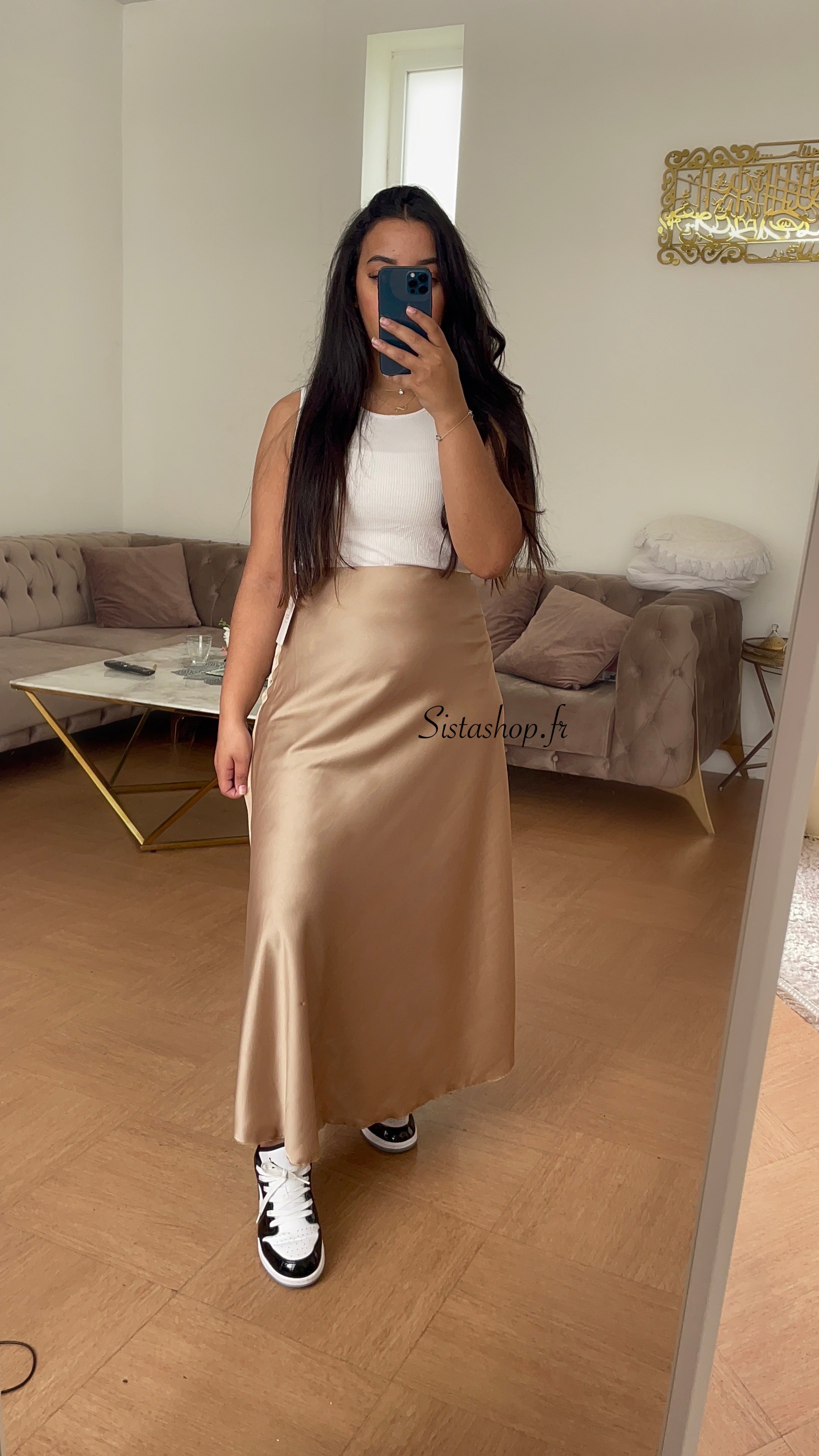 Jupe longue satin Nude – SistaShop