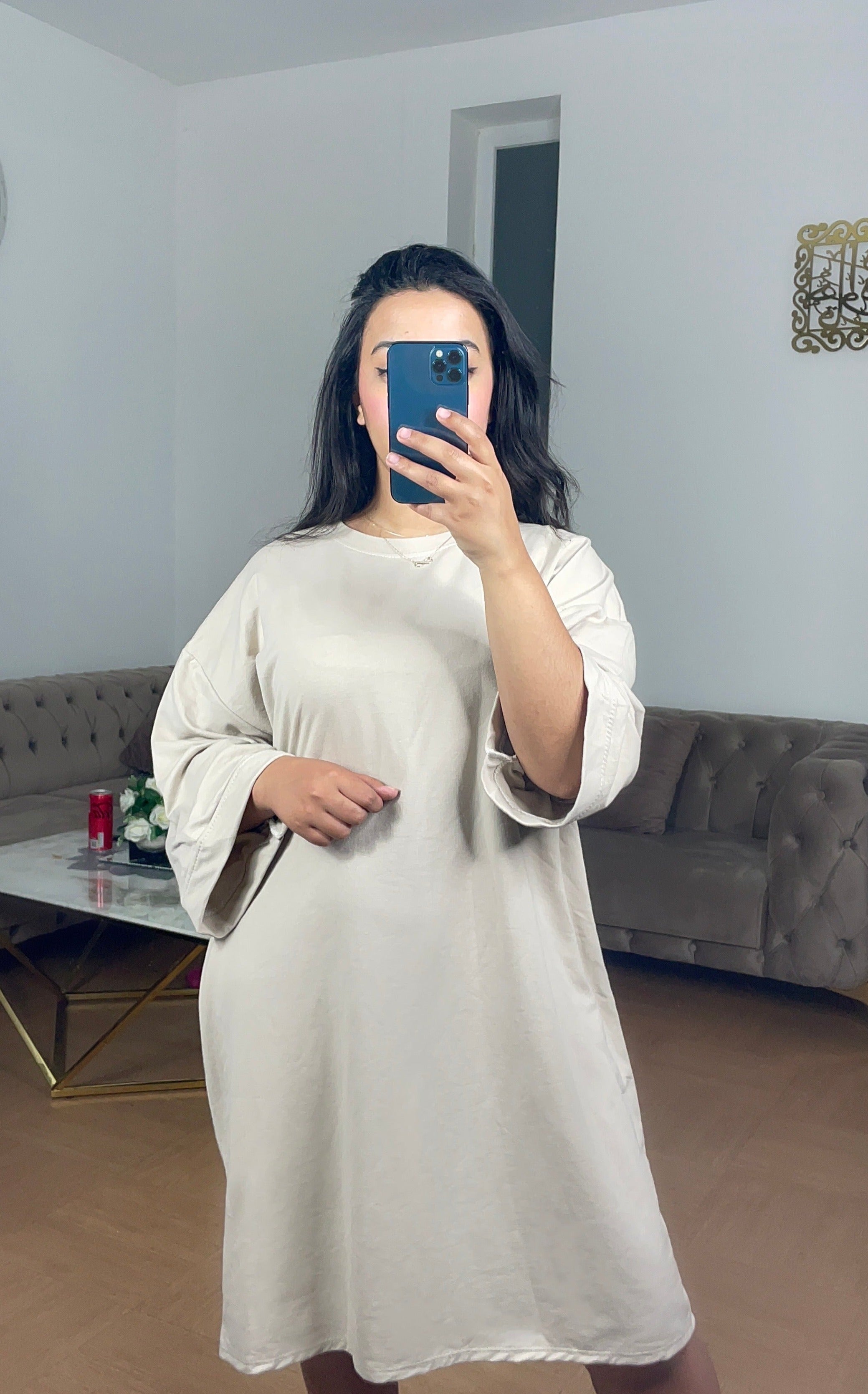 Robe tee shirt courte Souk Crème