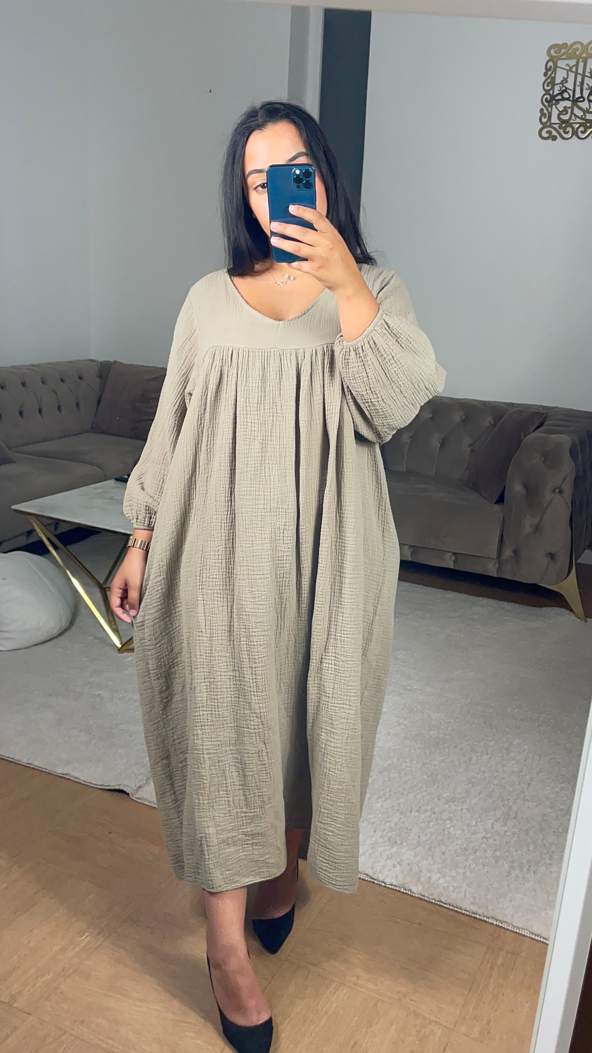 Robe Gaze de Coton Maïssa Taupe