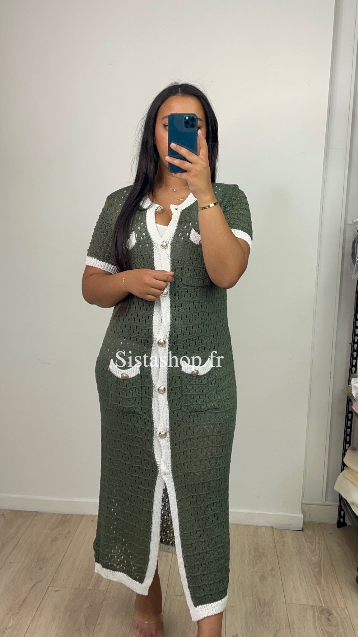 Robe à crochet Dina Kaki