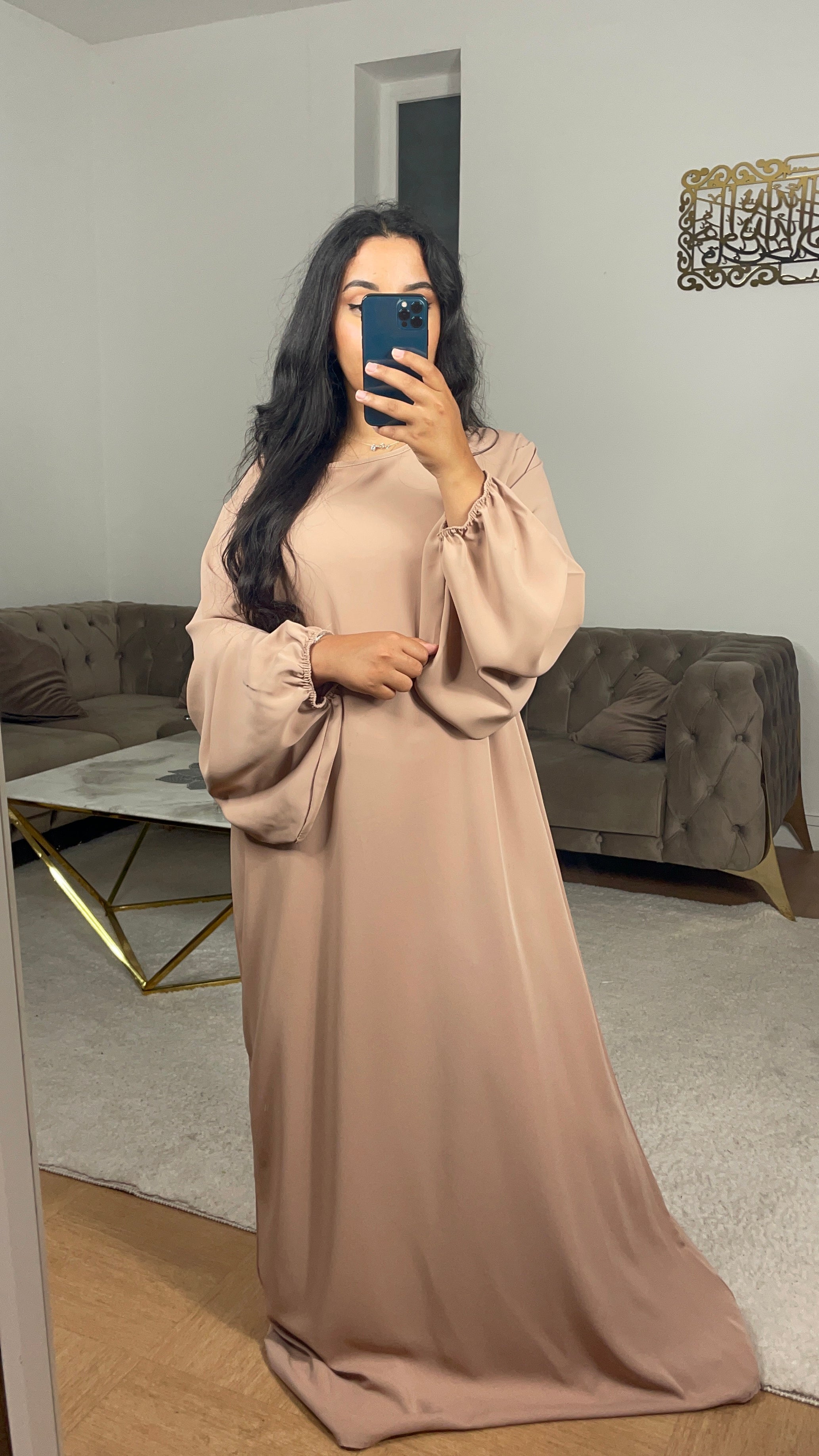 Abaya Simple Malika Vieux Rose