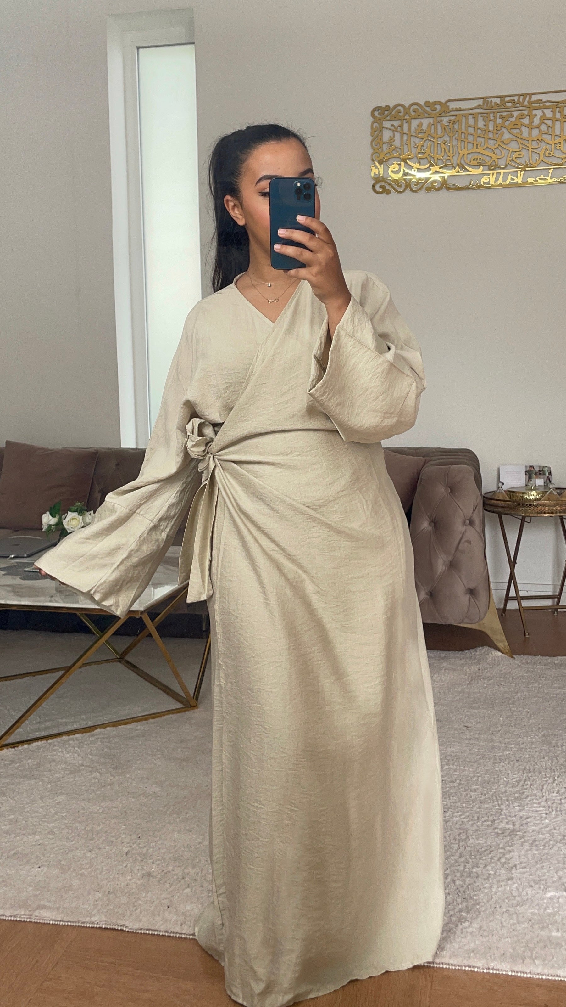 Robe noeud Dounia Crème