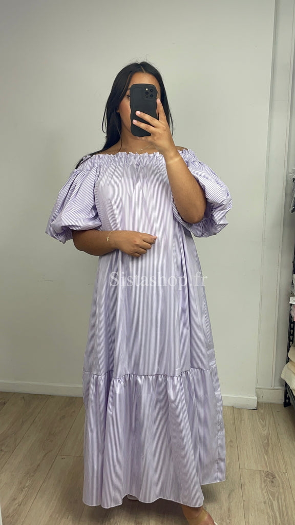 Robe à rayure lila Mélina – SistaShop1