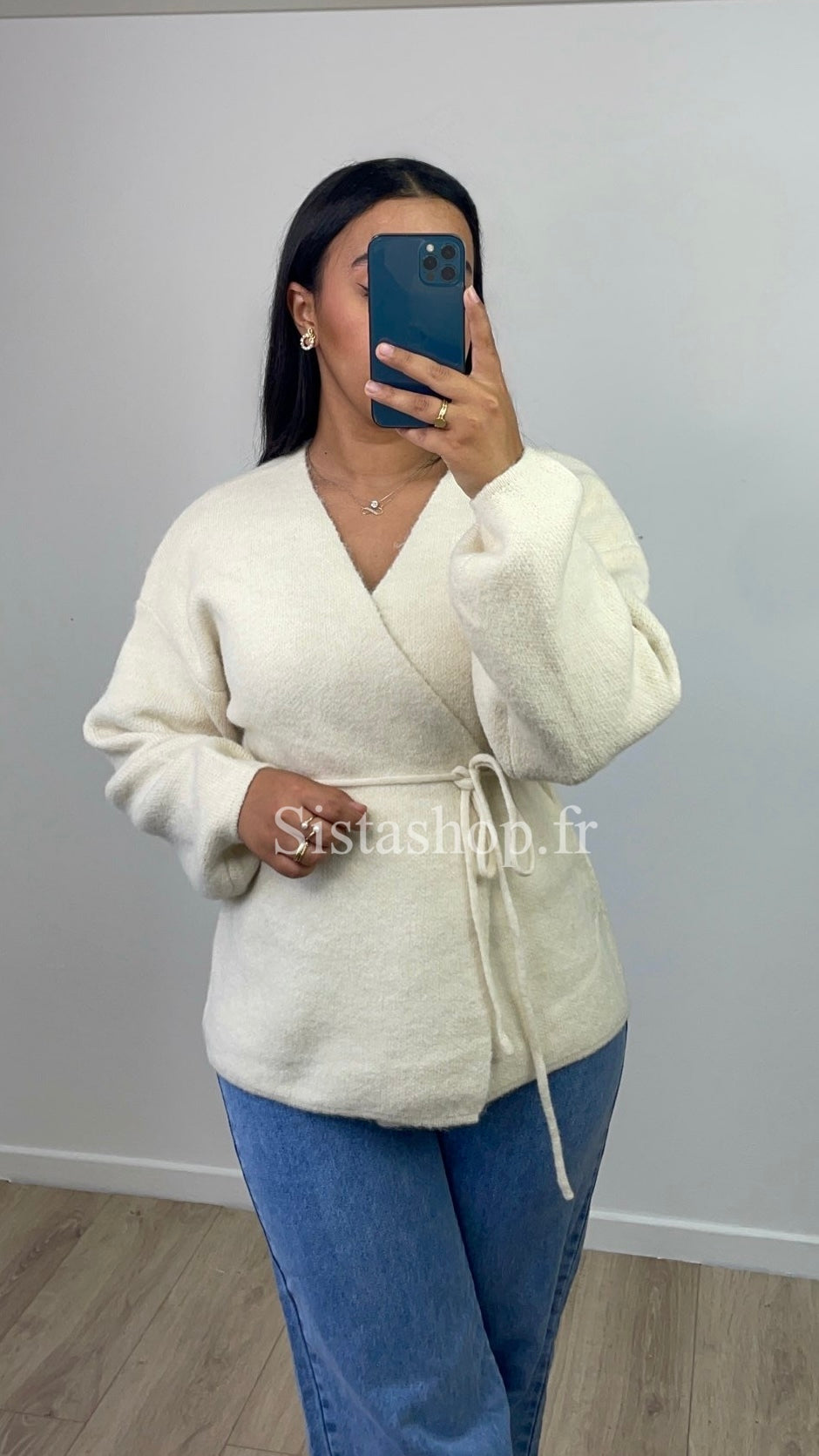 Gilet Pull Cache-Cœur Beige Layla