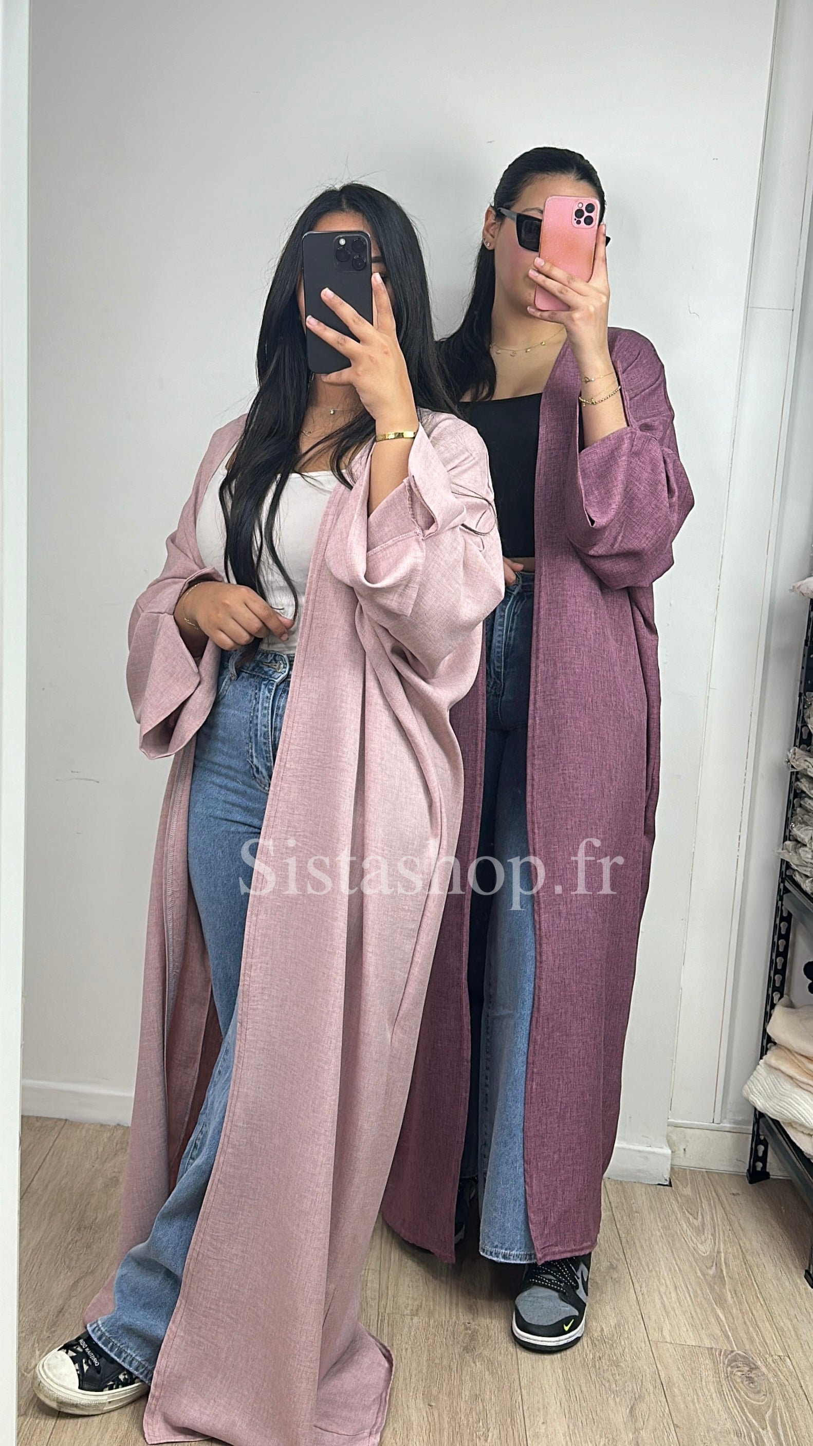 Kimono effet lin Leya Prune