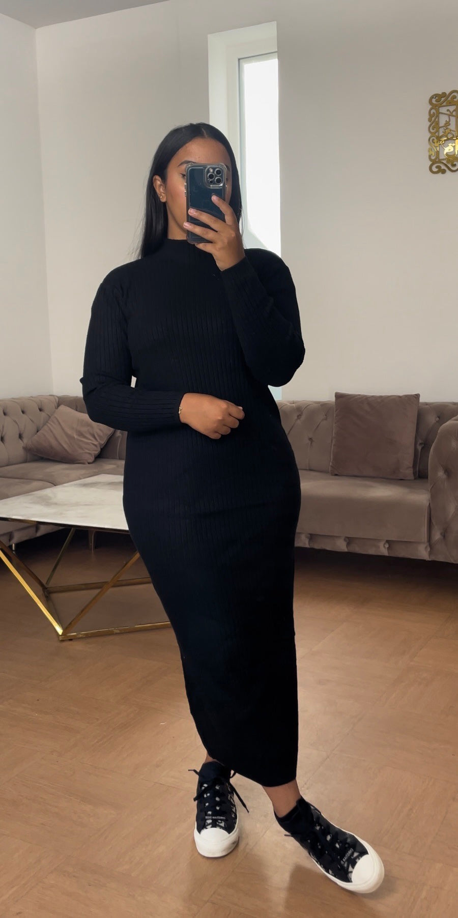 Robe pull longue Nelya Noire