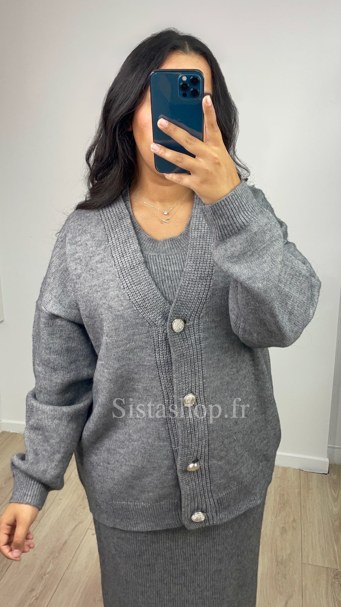 Ensemble en maille Gris Hayat