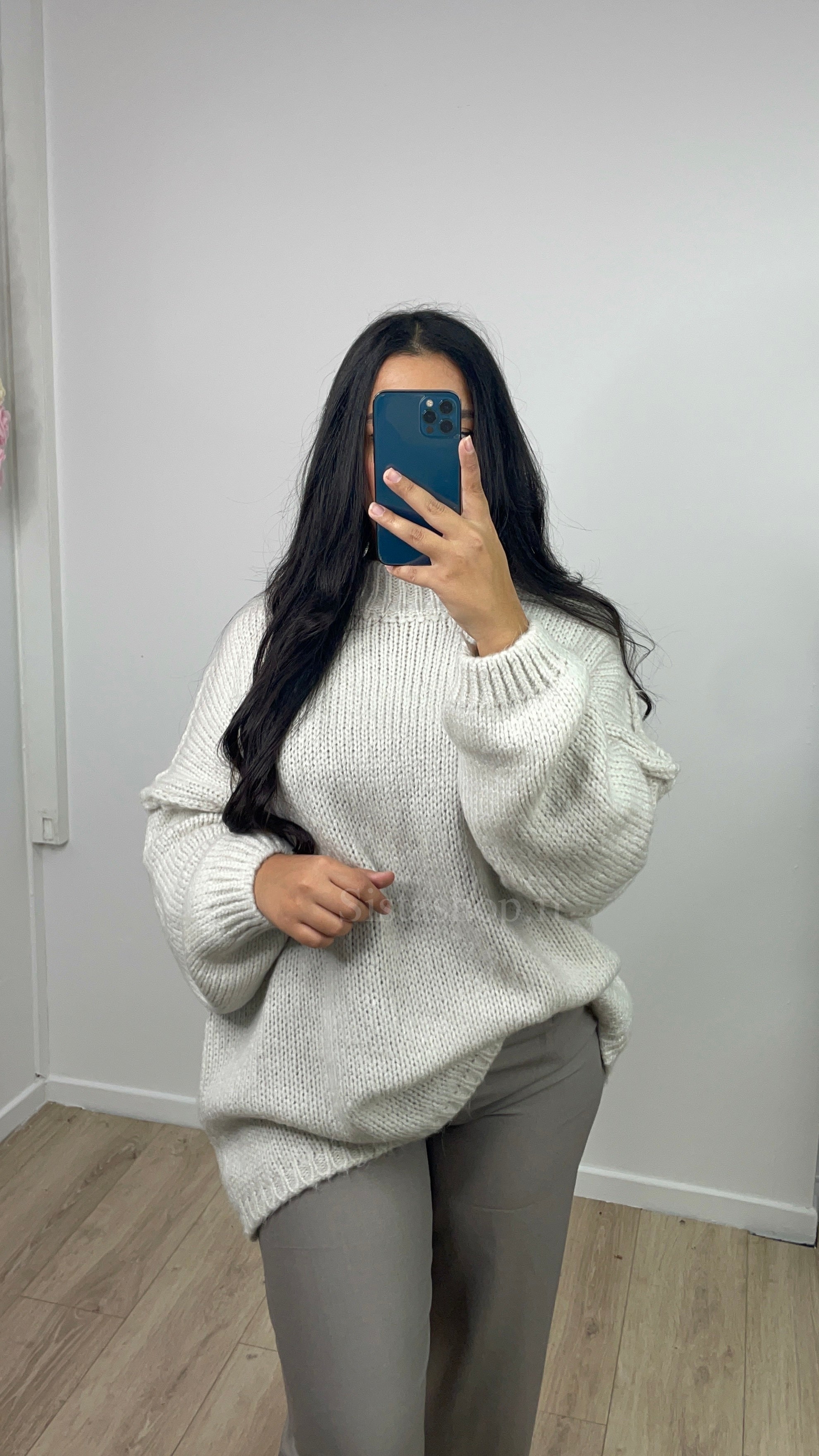 Pull oversize Blanc Hanane