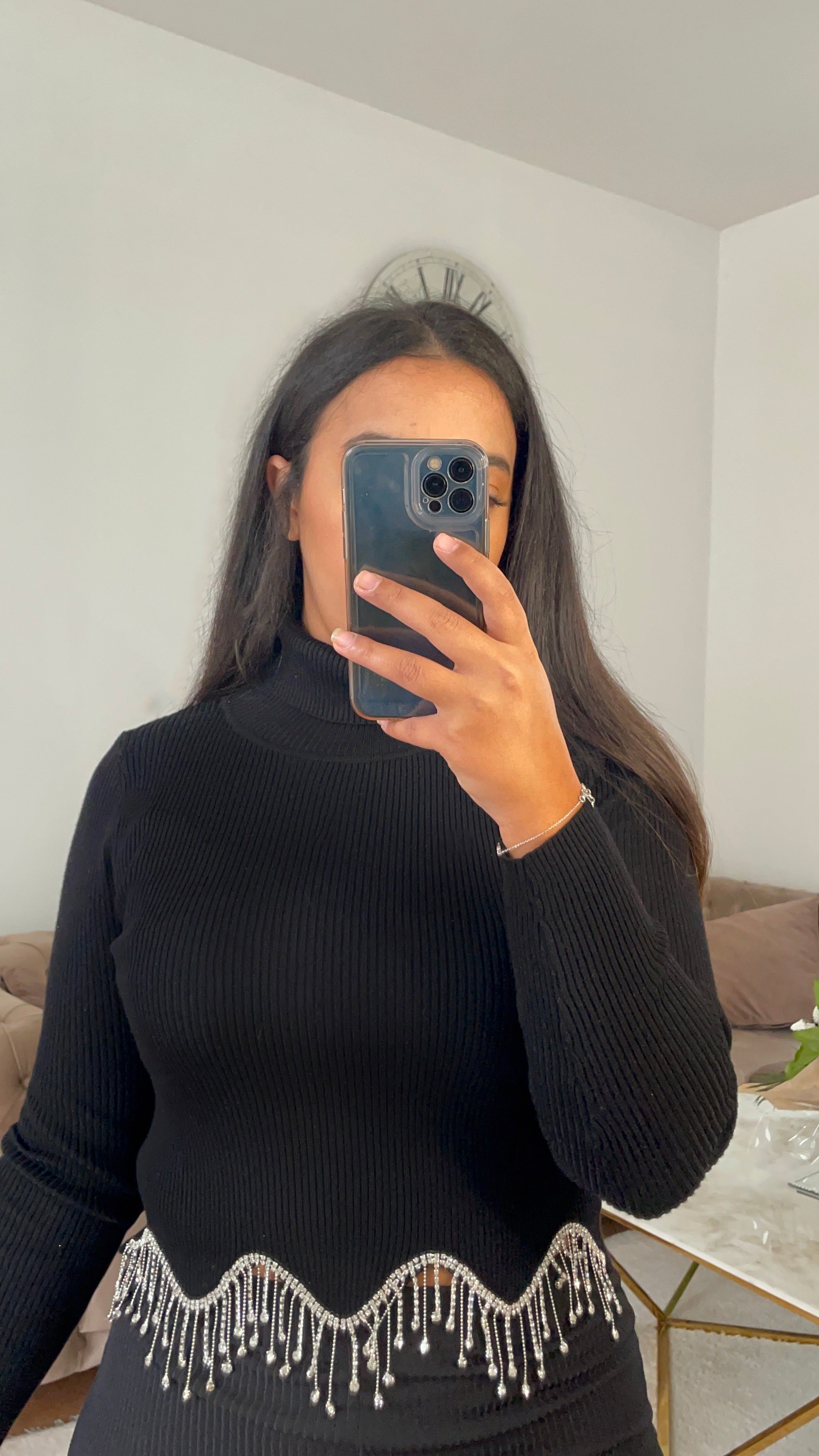 Pull Hafi Strass inspi Z Noir