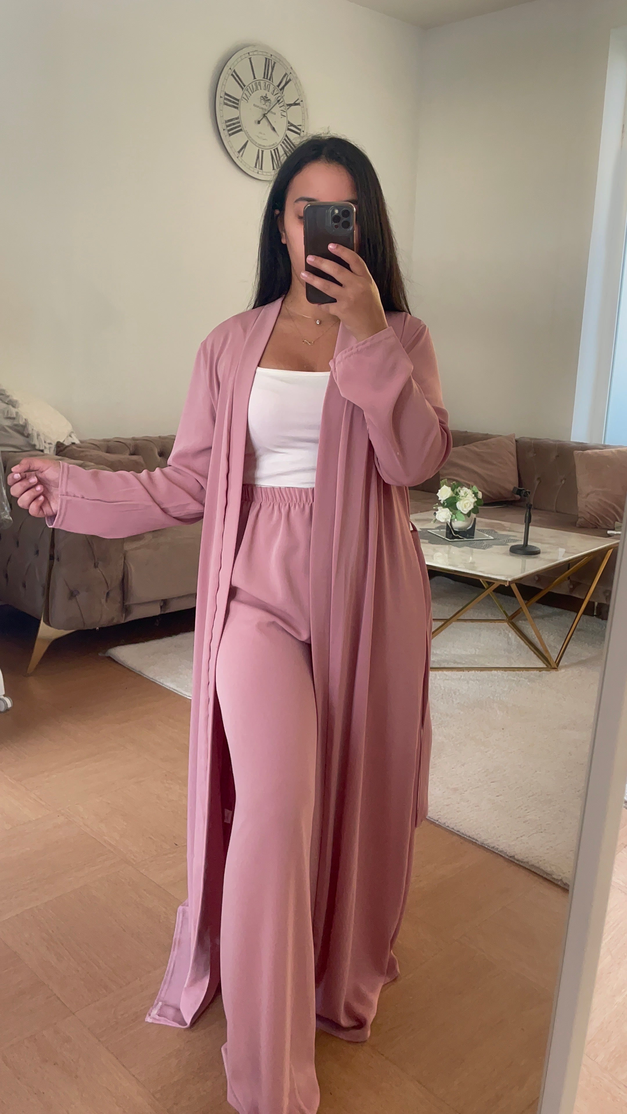 Ensemble Kimono-Pantalon Imane Rose Poudré
